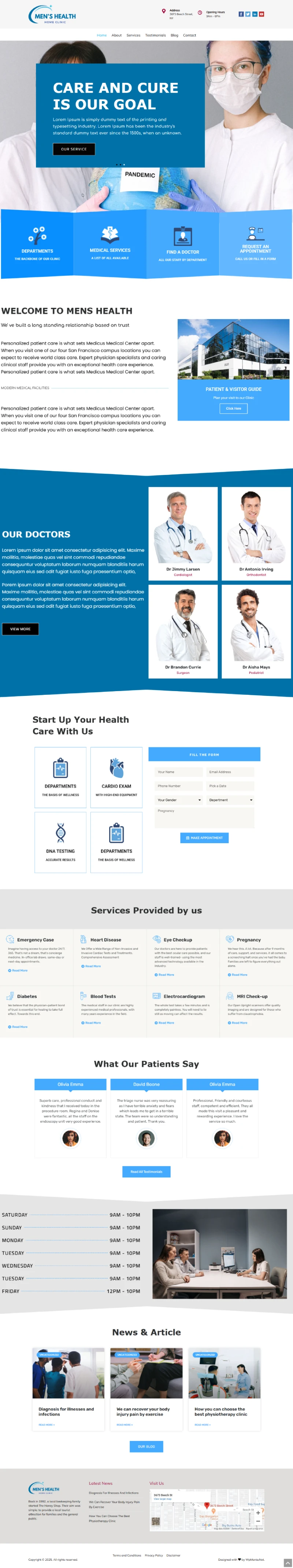 Men’s Health WordPress Template Home Page