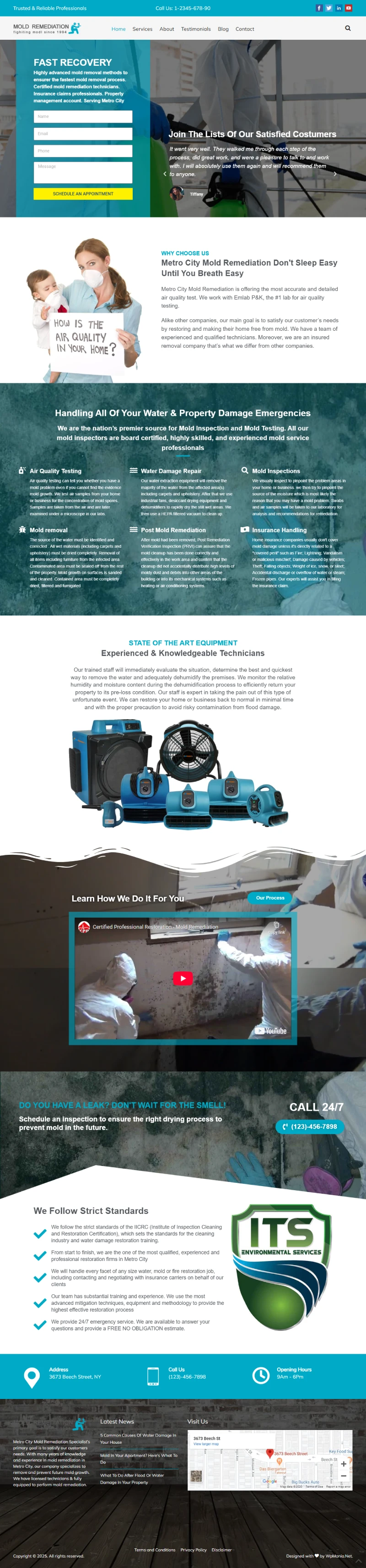 Mold Remediation WordPress Template Home Page