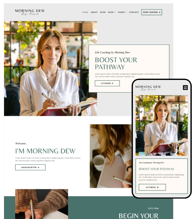Morning Dew Kajabi Website Template
