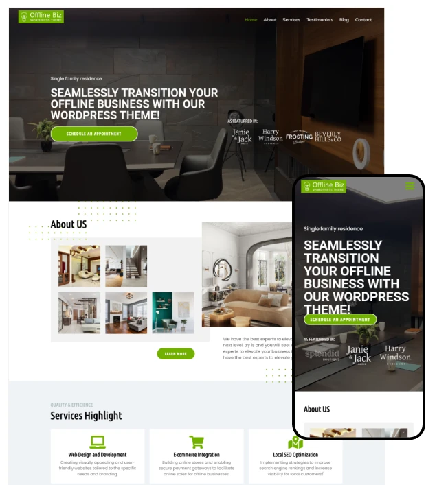 OfflineBiz wordpress lead generation theme