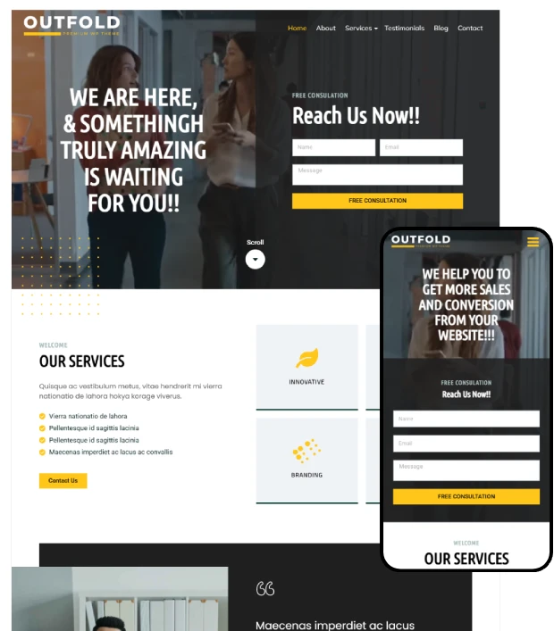 Outfold Kajabi Website Template