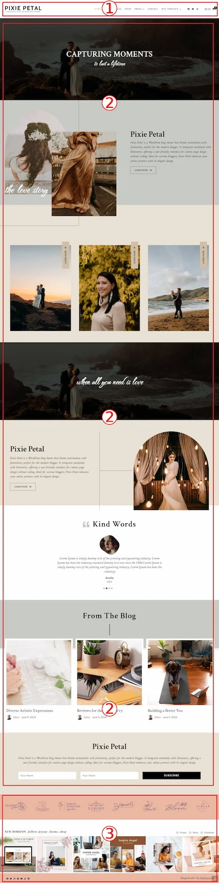 Pixie Petal Premium WordPress Theme Documentation
