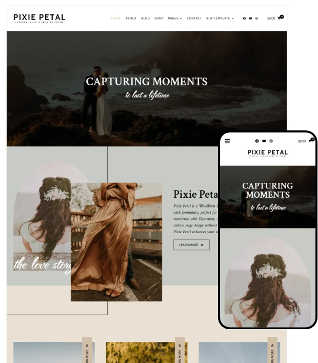 Pixie Petal - Responsive Blog WooCommerce Theme