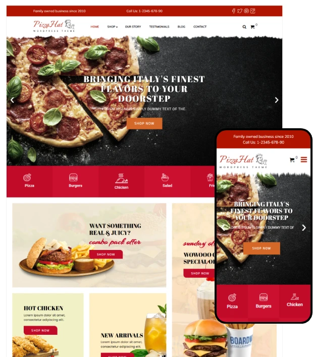 PizzaHat Restaurant Theme