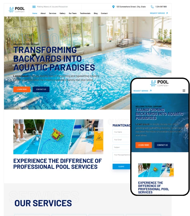 Pool Company WordPress Theme
