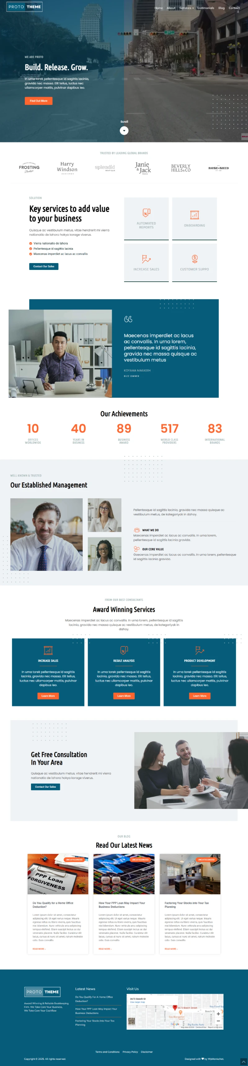 Proto WordPress Template Home Page