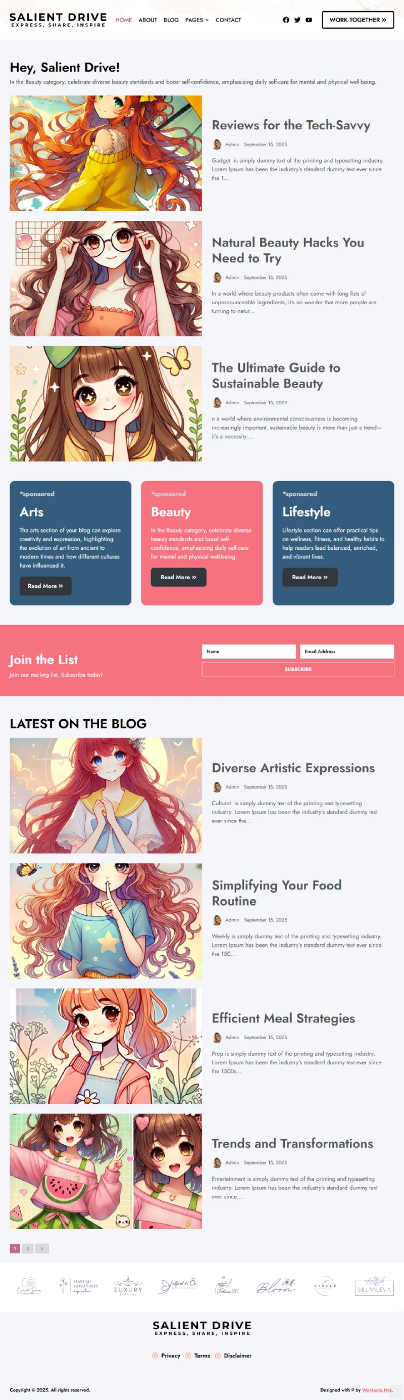 Salient Drive WordPress Template Home Page