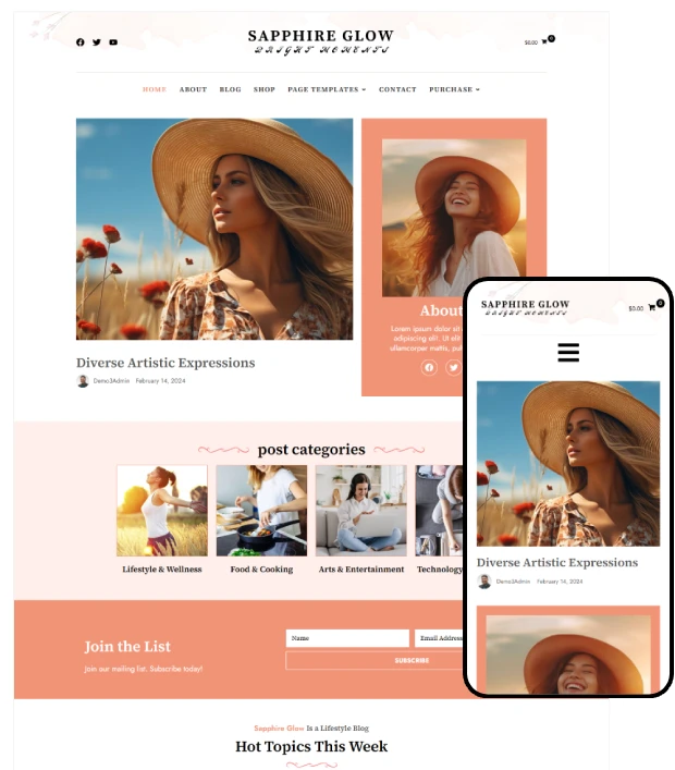 Responsive WordPress Theme: Sapphire Glow