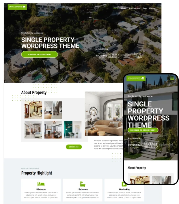 Single Property WordPress Theme