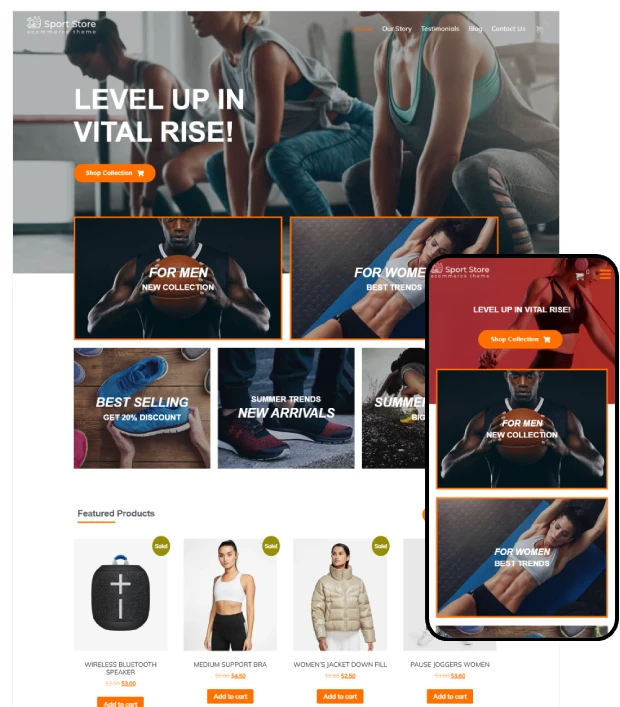 Sport Store Kajabi Website Template
