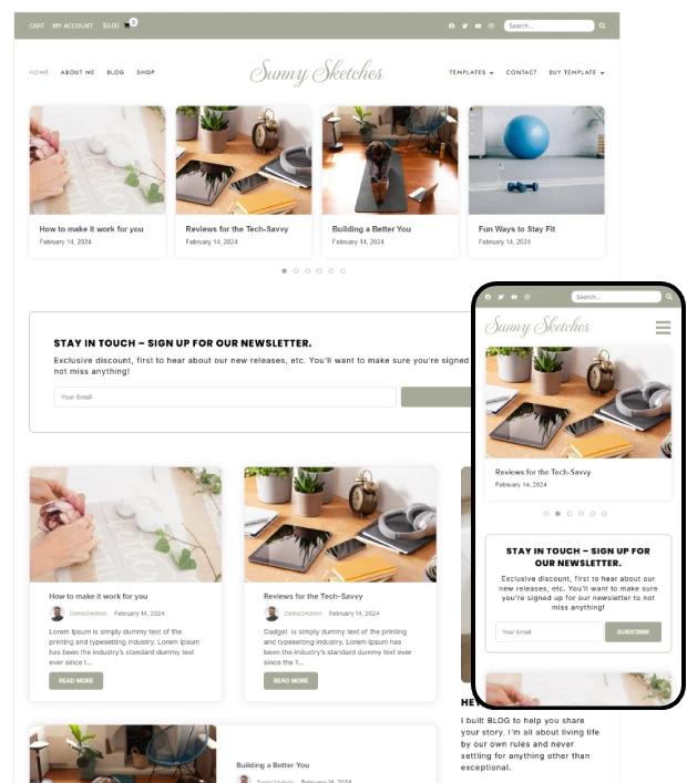 Sunny Sketches - WordPress Blog & Shop Theme