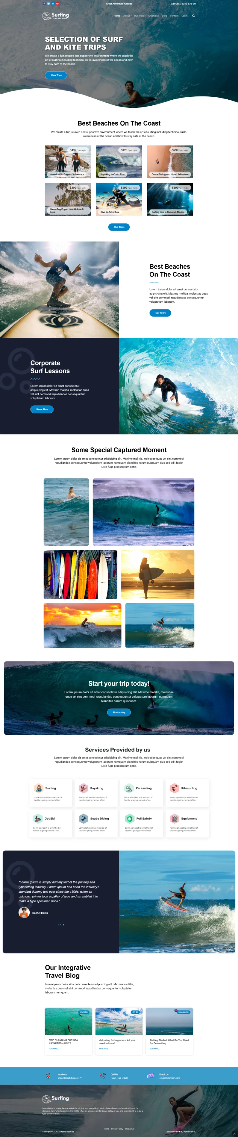 Surfing WordPress Template Home Page