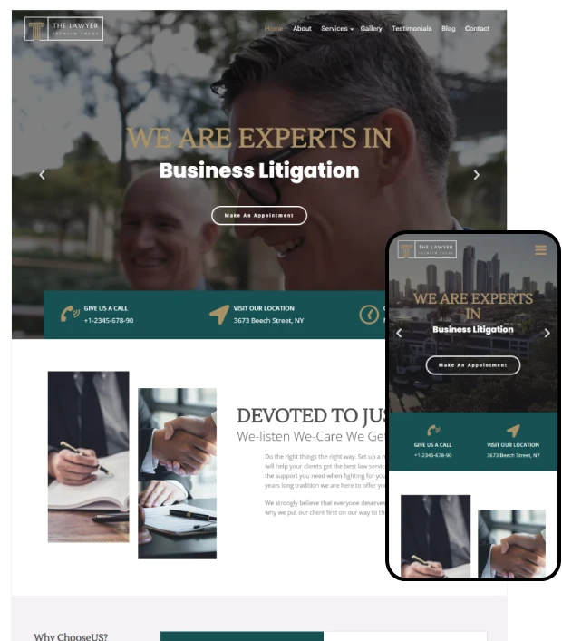 The Lawyer WordPress Theme - Website Template For Lawyers and Attorneys