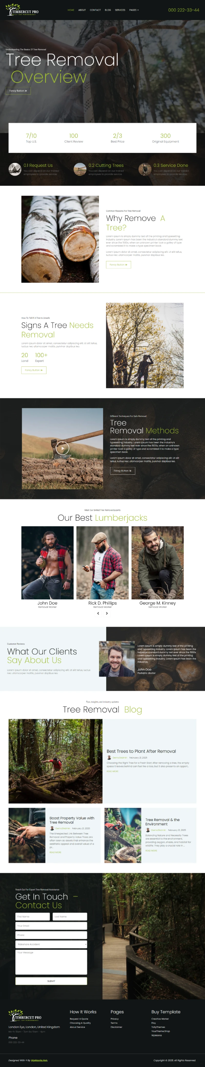TimberCut Pro WordPress Template Home Page