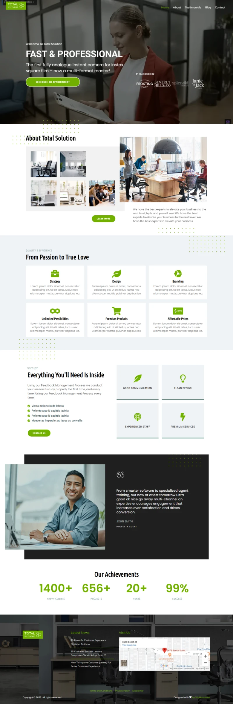 Total WordPress Template Home Page