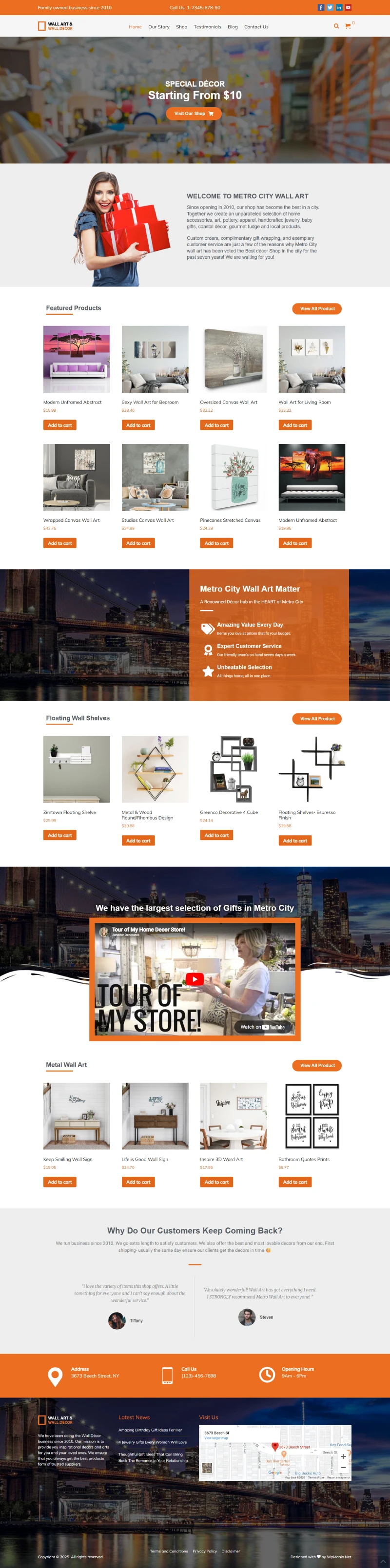 Wall Art WordPress Template Home Page