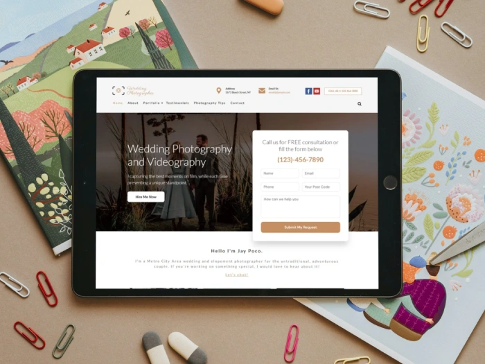 WeddingPhotographer Pro Nivora Kajabi Website Theme