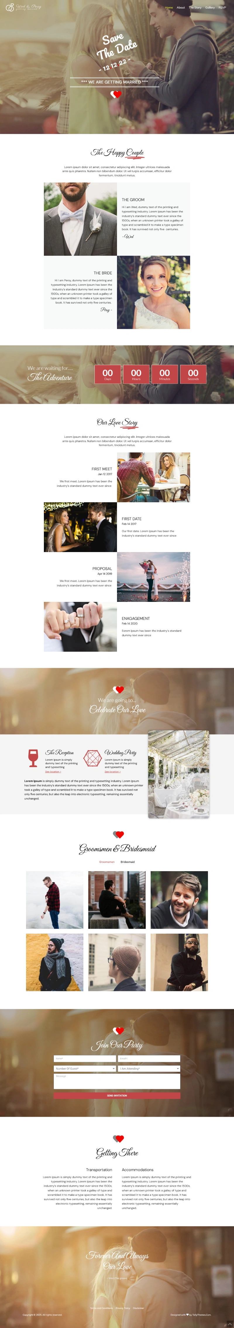Wedding Plus Pro WordPress Template Home Page